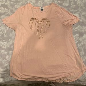 pink palm tree heart tee